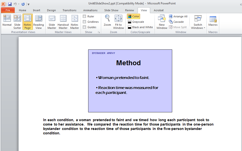 Use Notes with Your 
	Presentation